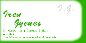 iren gyenes business card